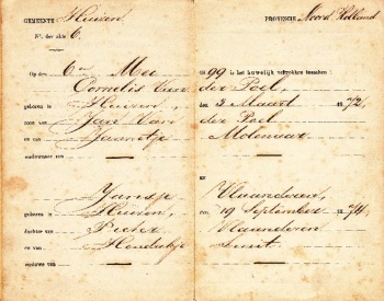 Trouwboekje uit 1899